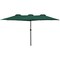 Northlight 15' Outdoor Patio Market Umbrella with Hand Crank, Green